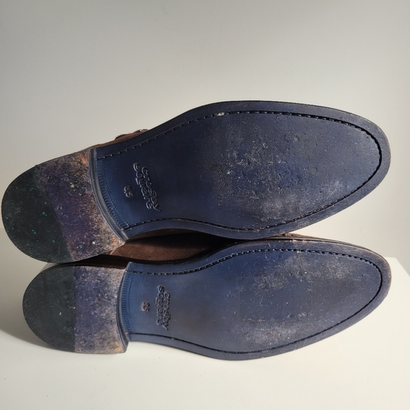 Crosby Square Allen Double Monk Strap Brown Suede Loafer Dress Shoes Size 8.5 - Picture 10 of 14